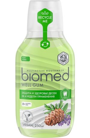 Ополаскиватель Biomed® WELL GUM® с пятью эфирными маслами.