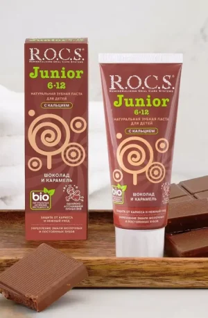 Зубная паста R.O.C.S Junior Шоколад и Карамель для детей от 6 до 12 лет