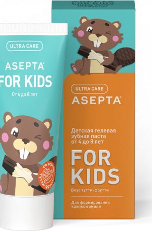 Детская зубная паста ASEPTA FOR KIDS от 4 до 8 лет Тутти-Фрутти , 50мл