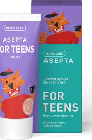 Детская зубная паста ASEPTA FOR TEENS от 8 лет Сочные Фрукты, 50мл